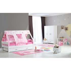 Resim Bubu Home Palprincess Montessori Çocuk Odası Takımı ( Altlıklı Karyola + Dolap + Çalışma Masası ) 