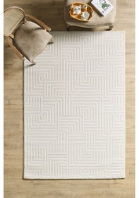 Resim Modern Oturma Odası Halısı Salon Halısı Yolluk Krem Halı Hav Toz Vermez Kolay Temizlenebilir Halı Krem 