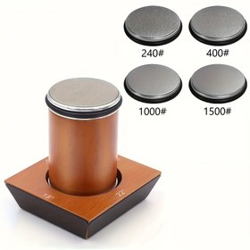 Resim Döner Bıçak Bileyici Manyetik Bıçak Tutucu | Elmas Bileme Taşı, 15°, 18°, 20°, 22° Açılı, Taşınabilir, Dayanıklı, Kolay Değiştirilebilir, Alüminyum Alaşım, Açık Kahverengi, Mükemmel Noel ve Yılbaşı Doğum Günü Hediyesi 