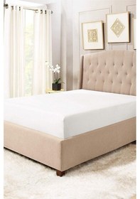 Resim Battal Ve Büyük Yataklar İçin Lastiksiz Düz Renk Çarşaf 240x260 Cm Beyaz 
