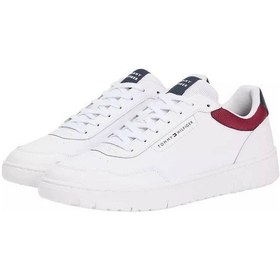 Resim Erkek Renkli Panelli Deri Basketbol Stili Sneaker - Beyaz-9447 Rwb 