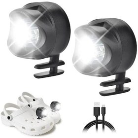 Resim Jeemson Siyah 3 Modlu Usb Şarjlı Ayakkabı Işığı - Spor Yürüyüş, Koşu, Bisiklet İçin Su Geçirmez Abs Plastik 2'li Set Çok Renkli 