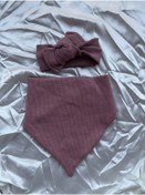 Resim fmaccessoriess Gül Kurusu Renk Bebek Önlük Ve Bandana Seti 