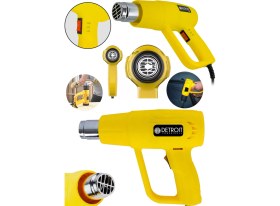 Resim Detroit Usa Powertools Darbeye Dayanıklı Bakır Sargılı Rezistans 2kademeli Sıcak Hava Tabancası Isı Makina-Sarı Daflong 