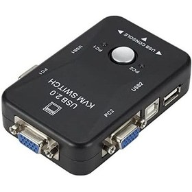 Resim 2 Port USB KVM Switch 2 PC Kasa Tek Kontrol Çoklu VGA 