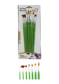 Resim Hannah Bomeijia Yeşil 7 Parça Akrilik Suluboya Yağlıboya Fırça Seti 