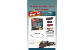 Resim Uravas Store Mey Ithalat® BJ2308A 18 Parça Sesli̇ Işikli Retro Tren-Şi̇m 