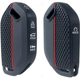 Resim Kia Ev5 Ev6 Ev9 K3 K5 Sorento Picanto Mq4 Ka4 Silikon Desenli Anahtar Kılıfı 5 Tuşlu 