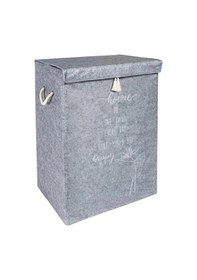 Resim 2 Adet Keçe Kapaklı Mega Kutu Organizer -çamaşır Sepeti-çok Amaçlı Kullanım 41x30x55 Cm Gri-beyaz 