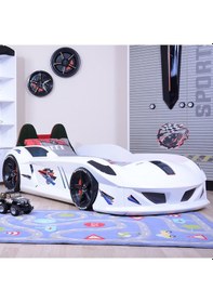 Resim Setaymobilya Arabalı Yatak, Jaguar Koltuklu Full Ledli Beyaz, Süperlüx, Setay 