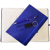 Resim Büro Ev Ofis Hediyesi İçin Anahtarlıklı Deri Defter Tükenmez Kalem Seti 