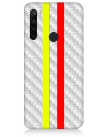 Resim Xiaomi Redmi Note 8 Uyumlu Silikon Kılıf Sarı Kırmızı Metal Motif 