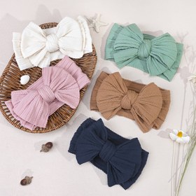 Resim 3 adet Joyo Süper Esnek Yumuşak El Yapımı Şeritli Baş Bantları, 6 inç Naylon Saç Aksesuarları Kız Çocuklar İçin, Örgü Kumaş Saç Stili Baş Sarğı 