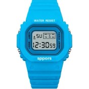 Resim Hanyang 09 Açık Mavi Lüks LED Su Geçirmez Bilek Kadın Izle Analog Dijital Askeri Spor Otomatik Aydınlık Saat Erkekler Su Geçirmez Mekanik (Yurt Dışından) 