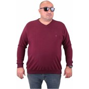 Resim Mocgrande Büyük Beden Selanik V Yaka Classic Sweat 23201 Murdum-Murdum 