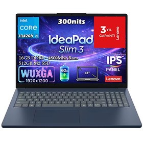 Resim Lenovo Ideapad Slim 3 16IRH10 83K20009TR Core i5-13420H 16" 16 GB RAM 512 GB SSD Wuxga IPS Panel FreeDOS Notebook 