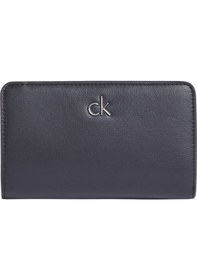 Resim Calvin Klein Ck Re-lock Medium Bifold Siyah Kadın Cüzdan-8433 Siyah 