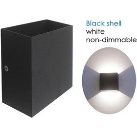 Resim Vkemall Alüminyum Kareli Cob Duvar Lambası - Yukarı-aşağı Işık, Ac 85-265v Beyaz Işık, Dimmable Değil, Siyah Kasa - Koridor, Merdiven, Yatak Odası Aydınlatması Gümüş 