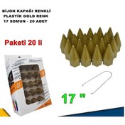 Resim Sivri Mermi Tip Bijon Kapağı Plastik Gold Renk 17 mm Bijon 