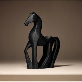 Resim Zarif Dans 3d Baskı Minimalist At Heykeli 13x10 Cm - Pla Malzeme 