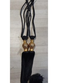 Resim Ege'den Fon Perde Tavan Bağlama Aparatı , Kol Bağı Siyah 2 Adet , Perde Süsü Fon Bağı 