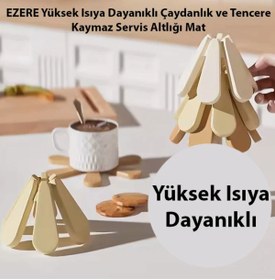 Resim EZERE Yüksek ısıya Dayanıklı Çaydanlık Ve Tencere Kaymaz Servis Altlığı mat 