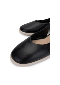 Resim Tamer Tanca Kadın Hakiki Deri Siyah/krem Babet Ayakkabı 961 11940 Bn Ayk Y25 Sıyah/krem Siyah Krem 