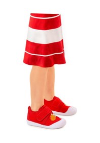 Resim Kiko Kids Strawberry Cırtlı Kız Bebek İlk Adım Panduf Ayakkabı Kırmızı 