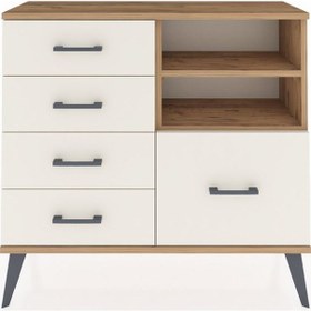 Resim Arges Şifonyer 2 Raflı 5 Çekmeceli 88x30x80 Çam-çam/aytaşı Çam/aytaşı 
