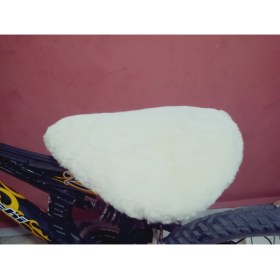 Resim %100 Koyun Postu Bisiklet Motor Sele Kılıfı Ortopedik Koltuk Kılıfı 28X25 cm 