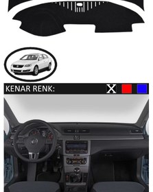 Resim Torpido Koruma Halısı Siyah Kenar Renk Siyah Volkswagen Passat B6 2007-2012 İle Uyumlu 