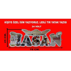Resim pozantiaksesuardunyasi Kişiye Özel Tır Ve Kamyon Ledli Yatak Yazısı 24 V.yatak Tabelası 