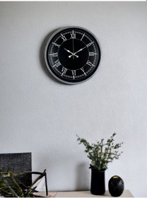 Resim 36 Cm Gri Roma Rakamlı Zarif Duvar Saati Açık 