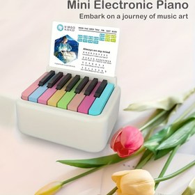 Resim Kompakt Taşınabilir Mini Elektronik Piyano Klavyesi, Ayarlanabilir 3 Renkli LED Işıkları - Beyaz, 15 Tuş, 1200mAh Şarj Edilebilir Pil, ABS Malzeme, USB/Pil Güçlü, Aile ve Arkadaşlar İçin İdeal Noel ve Doğum Günü Hediyesi, Başlangıç Müzik Klavyesi 