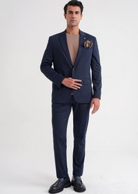 Resim Efor Comfort Fit Çift Yırtmaç Pamuk Karışım Dokulu Lacivert Blazer Ceket C 722 