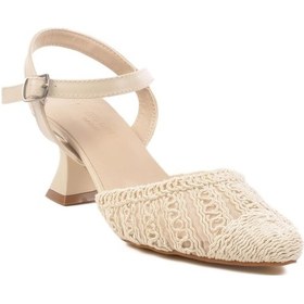 Resim Pierre Cardin Pc-54660 Z Krem Kadın Hasır Örgü Abiye Ayakkabı Krem 