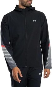Resim Under Armour UA Velociti Storm Hooded Jkt Erkek Ceket Black/Castlerock/Reflective 