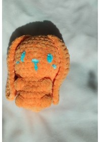 Resim Pofuduk Tavşan Amigurumi Örgü Açık Turuncu 