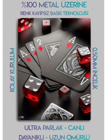 Resim Metal Baskı Parlak Duvar Tablosu - Kumar, Gasino Bet, Kumarbaz 