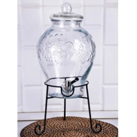 Resim Paçi 6 Litre Ayaklı Musluklu Cam Damacana Su Sebili CAM-400235 