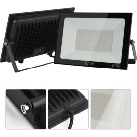 Resim Rultech 1 Adet LED Işık Projektör 100W Beyaz Işık 6500K 9000LM Bahçe Duvar Yol Aydınlatma Dış&iç Mekan 