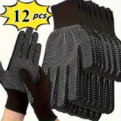 Resim 12 Adet Noktalı Naylon Eldiven - Hafif ve Dayanıklı, Nefes Alabilir Delikli Tasarım, Ayarlanabilir Çekme Kolu ile Bisiklet, Kampçılık, Balıkçılık için Çok Renk Seçeneği 