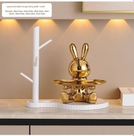 Resim Yifomall Gümüş Renkli Fantezi Tavşan Anahtar Depolama Rakımı - Ev Dekoru Ve Anahtar Düzenleme Aleti, Giriş Ve Oturma Odası Süs Eşyası 
