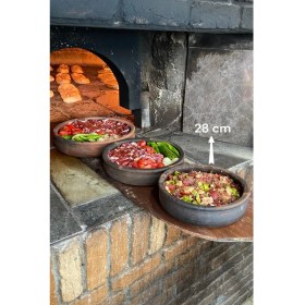 Resim Küçük Boy Toprak Güveç-Fırın Kabı- Fırın Tepsisi 28 cm 4 Kişilik Ateşe Dayanıklı 