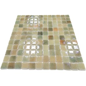 Resim MozaiKristaL Tüm Yüzeyler için 25x25mm. Adaçayı Şampanya 31.5X31.5cm. Fileli Cam Mozaik (1m2 fiyatı) 