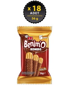 Resim Benimo Kombo Hindistan Cevizi Ve Çikolata Kaplamalı Bisküvi 56 G X 18 Adet 