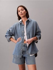 Resim Calvin Klein Bayan Kot Gömlek Lv047e753g 3ns Mavi Mavi 