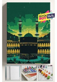 Resim Sayılarla Boyama Seti Numaralı Tuval Fırça Boya Dahil Kasnaklı Set 50x70 Cm - Kabe 