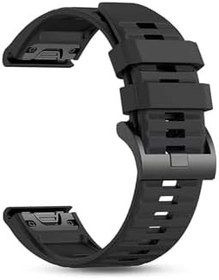 Resim Garmin Fenix 7S Pro Solar Kordon Quick Fit Uyumlu Yedek Silikon Kayış Siyah 
