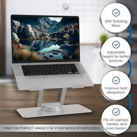 Resim Elestoria Masa için Ayarlanabilir Dizüstü Bilgisayar Standı | 360 Dönen Dizüstü Bilgisayar Standı | Ergonomik Dizüstü Bilgisayar Standı Katlanabilir ve Taşınabilir Bilgisayar Standı | MacBook ve 